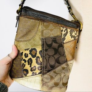 Authentic coach patchwork crossbody bag